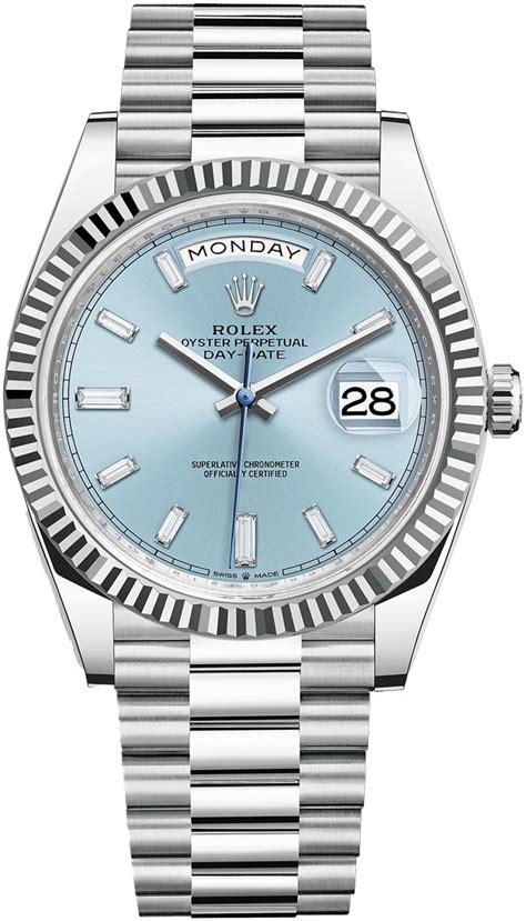 rolex day date platinum baguette|rolex day date 40 228236.